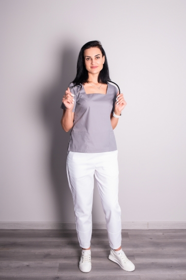 Picture of Медичний жіночий топ "Міранда". Сірий