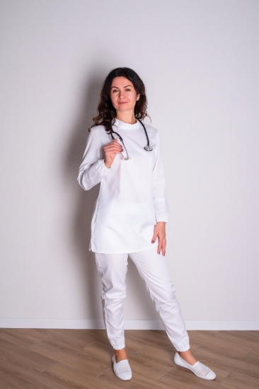 Picture of Медичний жіночий топ  "Сакура". Колір білий