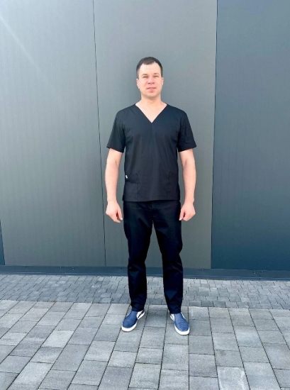 Picture of Медичний чоловічий топ із натуральної тканини  "ТОР". Колір чорний