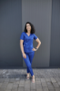Picture of Медичний костюм Клер із натуральноі тканини. Синій