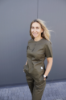 Picture of Медичний жіночий топ "Неллі" із натуральноі тканини котон Твіл. Колір Хакі